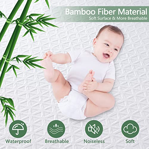  Remium 100% Waterproof Mattress Protector Queen Size Bed Bamboo Mattress Cover Breathable 3D Air Fabric Cooling Mattress Pad Cover Smooth Soft Noiseless Washable, 8''-21'' Deep Pocket