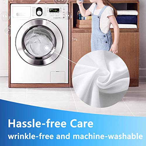  Bed Skirt King Size White Elastic Dust Ruffle Three Side Wrap Around Dust Ruffled White Skirts Easy Fit Wrinkle And Fade Resistant For King/Cal King Size Beds 15 Inch Drop