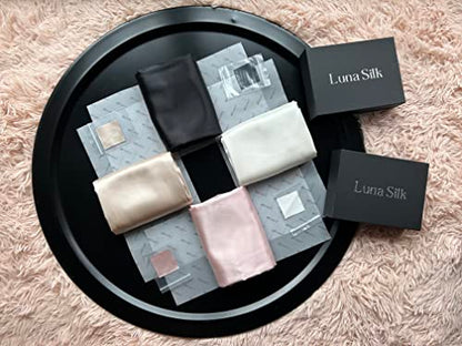  LUNASILK Mulberry Silk Pillowcase For Hair & Skin, 100% Real Pure Silk Pillowcase With Hidden Zipper, Acne Free, Queen, White, 22mm