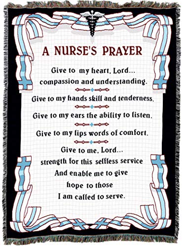  Nurse Prayer Blanket - Gift Tapestry Throw Woven From Cotton - Made In The USA (72x54)