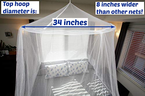  Extra Large Mosquito Net Premium Quality For Single To Cal King Size Beds + Cribs, Conical Netting, Spacious Bed Canopy: Extra Wide And Long, Indoor Outdoor Use, Ideal Travel Net