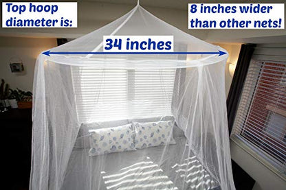  Extra Large Mosquito Net Premium Quality For Single To Cal King Size Beds + Cribs, Conical Netting, Spacious Bed Canopy: Extra Wide And Long, Indoor Outdoor Use, Ideal Travel Net