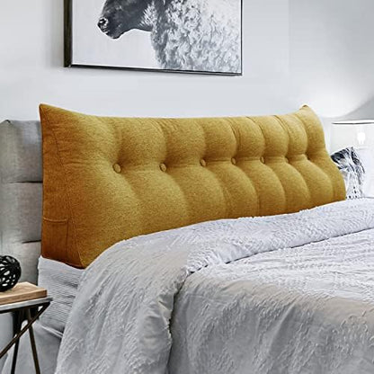  VERCART Triangular Headboard Wedge Pillow Daybed Pillows Bed Headboard Pillow Wedge Bed Rest Reading Pillow Gap Filler Triangle Back Cushion Lumbar Positioning Upholstered Linen Blend Grey Twin