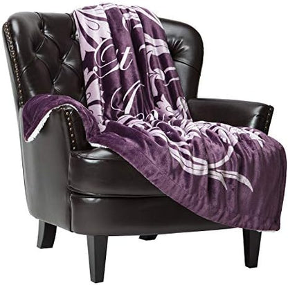  Best Mom Ever Gift Throw Blanket - Birthday, Christmas, Holiday, Valentine’s Day, Hospital Or Mother’s Day Present For Women Mother Wife - Super Soft Sherpa (50x65 Inches) - Aubergine Blanket