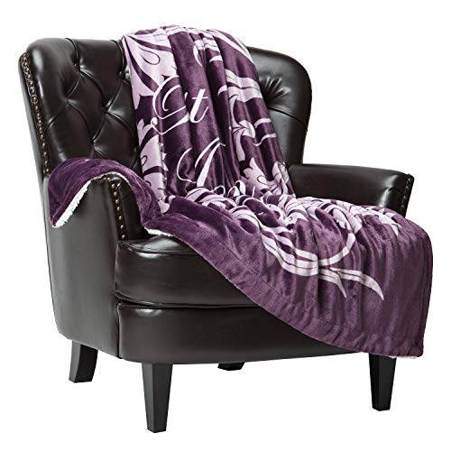  Best Mom Ever Gift Throw Blanket - Birthday, Christmas, Holiday, Valentine’s Day, Hospital Or Mother’s Day Present For Women Mother Wife - Super Soft Sherpa (50x65 Inches) - Aubergine Blanket