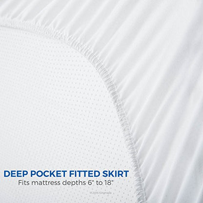  Plush Quilted Mattress Pad-Breathable Mattress Cover With Deep Pockets Stretches Up To 18 Inches