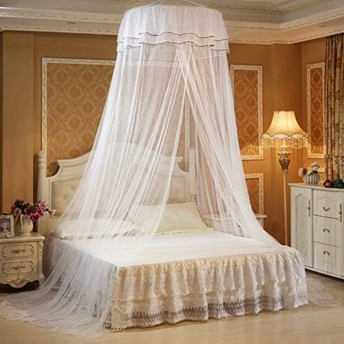  Yunlife Dome Bed Canopy With LED Star Lights,Hanging Bed Curtains For Princess Girls Room 70 X 260cm / 27.5 X 102 Inch