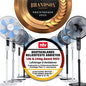  Brandson - Standventilator DC Silent Mit Fernbedienung + Display - Mobiler Lüfter - 24 Geschwindigkeiten - Oszillation 80° - Ventilator Sehr Leise