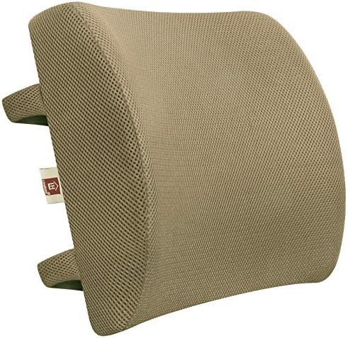  LOVEHOME Lumbar Support Pillow For Chair And Car, Back Support For Office Chair Memory Foam Cushion With Mesh Cover For Back Pain Relief - Black