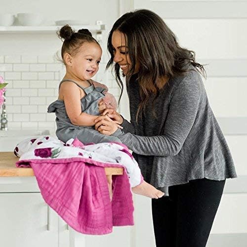  SARANONI Soft 4-Layer Bamboo Muslin Quilt Toddler Blanket, 47" X 47" Bamboo + Cotton Blanket (by Hope Wild Wood)
