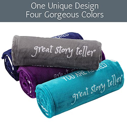  Gift For Grandma From Grandchildren, Granddaughter, Grandson, Mothers Day Gifts For Grandma, Grandmother Throw Blanket For Birthday, 60x50 Inches (Fleece, Grey)