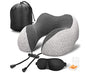  Vento Memory Foam Travel Pillow - Airplane Neck Pillow For Air Travel, Compact & Adjustable Memory Foam Neck Pillow, Air Plane Travel Kit With Earplugs Eye Masks And Portable Bag, Comfort Compressible