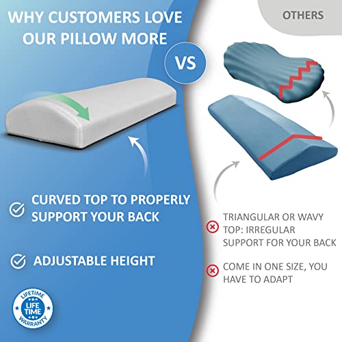  Cooling Lumbar Pillow For Sleeping | Adjustable Height Memory Foam Lumbar Support Pillow For Bed, Lower Back Sleeping Pillow, Bed Lumbar Support Pillow For Sleeping, Lower Back Pillow For Sleeping