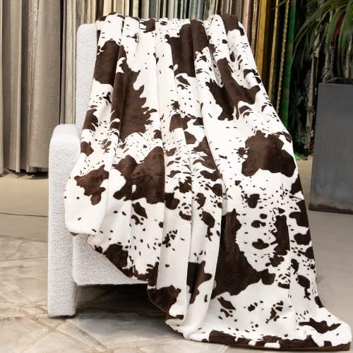  Fleece Blanket Cow Print Soft Throw Blanket Lightweight Throw Blanket