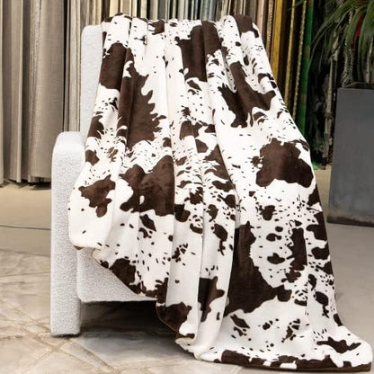  Fleece Blanket Cow Print Soft Throw Blanket Lightweight Throw Blanket