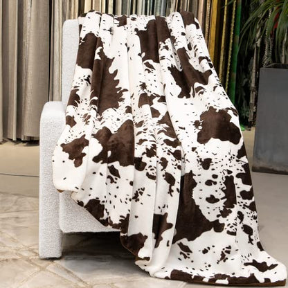  Fleece Blanket Cow Print Soft Throw Blanket Lightweight Throw Blanket