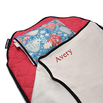  Tot Cot Kids Nap Mat - Toddler Preschool Daycare Bedding Cover With Blanket And Pillow - Poppies