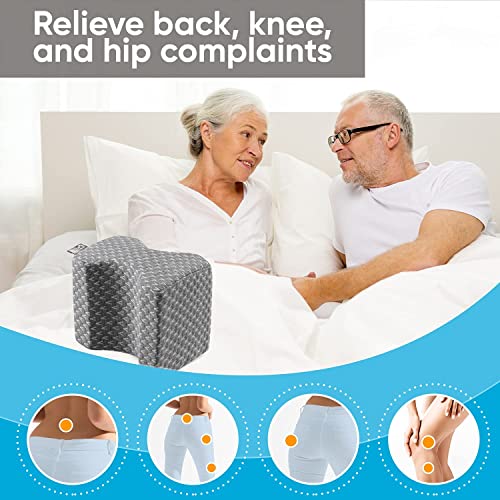  5 STARS UNITED Half Moon Bolster Semi-Roll Pillow And Knee Pillow For Side Sleepers, Grey, Bundle
