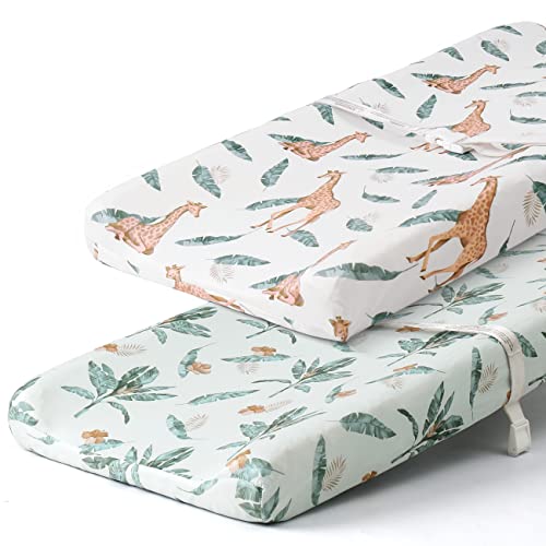  Stretchy Changing Pad Covers BROLEX Carddle Sheet Set For Baby Boys Girls,2 Pack Jersey Knit,Owl & Bear