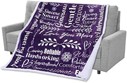  Home I Love You Mom Blanket – Meaningful Mom Blanket, Mother’s Day Present Ideas, 60x50 (Sherpa, Blue) - Mom Birthday Gifts, Mothers Day Blanket Gifts, Mom Gifts From Daughters