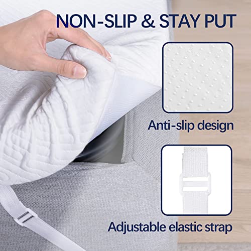  3 Inch Gel Memory Foam Mattress Topper Twin XL Size High Density Cooling Pad Pressure Relief Bed Topper (with Removable & Washable Bamboo Cover)