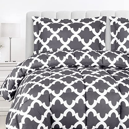  Utopia Bedding Queen Comforter Set (Grey) With 2 Pillow Shams - Bedding Comforter Sets - Down Alternative Comforter - Soft And Comfortable - Machine Washable