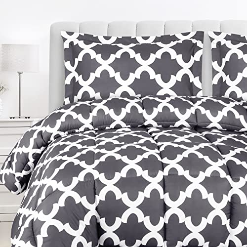  Utopia Bedding Queen Comforter Set (Grey) With 2 Pillow Shams - Bedding Comforter Sets - Down Alternative Comforter - Soft And Comfortable - Machine Washable