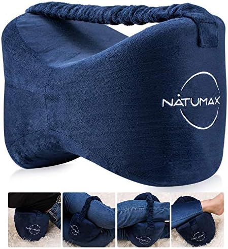  NATUMAX Knee Pillow For Side Sleepers - Sciatica Pain Relief - Back Pain, Leg Pain, Pregnancy, Hip And Joint Pain Memory Foam Leg Pillow + Free Sleep Mask And Ear Plugs
