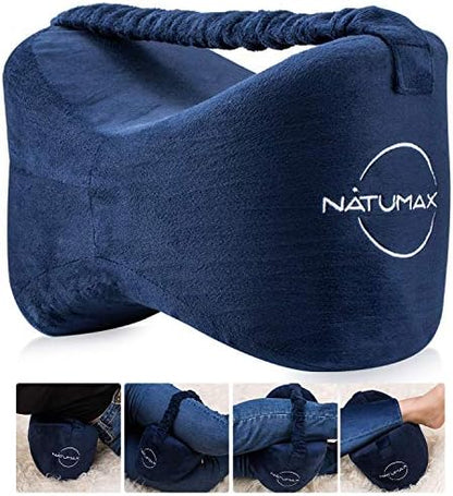  NATUMAX Knee Pillow For Side Sleepers - Sciatica Pain Relief - Back Pain, Leg Pain, Pregnancy, Hip And Joint Pain Memory Foam Leg Pillow + Free Sleep Mask And Ear Plugs