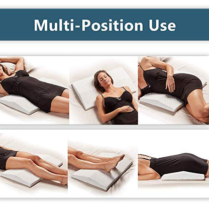  ComfiLife Lumbar Support Pillow For Sleeping Memory Foam Pillow For Back Pain Relief - Side, Back And Stomach Sleepers- Triangle Wedge Bolster Pillow - Bed Rest Pillow (White, Standard)