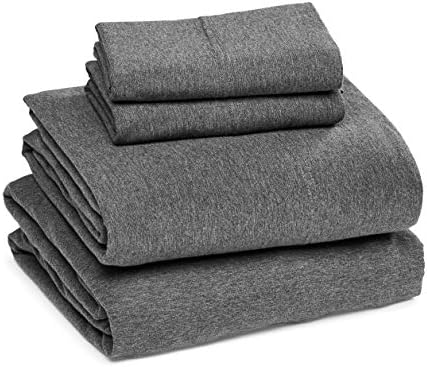 Amazon Basics Cotton Jersey Quilt And Sham Bed Set, Down-Alternative Quilt - Twin/Twin XL, Navy Blue