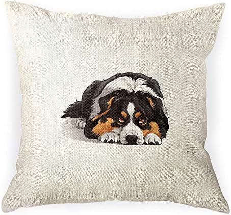  WIRESTER Sofa Pillow Case, Decorative Throw Pillow Cushion Cover For Home Office 18 X 18 Inch, Cute Grey Toy Poodle
