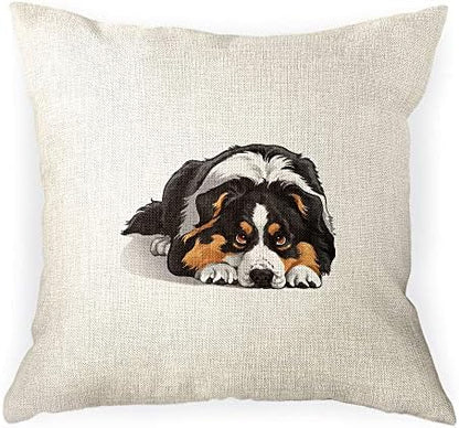  WIRESTER Sofa Pillow Case, Decorative Throw Pillow Cushion Cover For Home Office 18 X 18 Inch, Cute Grey Toy Poodle