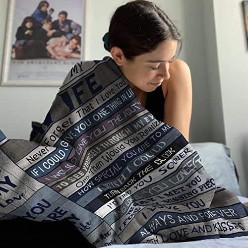  Wife Gifts From Husband Blanket - Gifts For Her Wife 60" X 50" Blankets - I Love You Romantic Gifts For Women - Cool Birthday Gifts For Wife - Valentines Anniversary Wedding Gift Ideas
