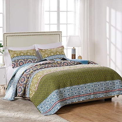  Greenland Home Shangri-La Quilt Set, 3-Piece Full/Queen, Multi