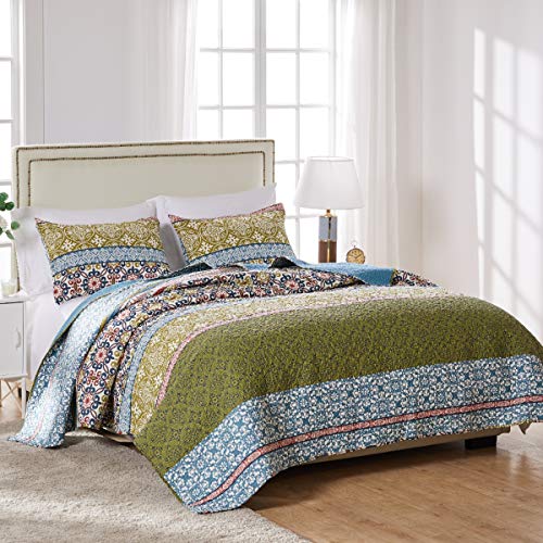  Greenland Home Shangri-La Quilt Set, 3-Piece Full/Queen, Multi