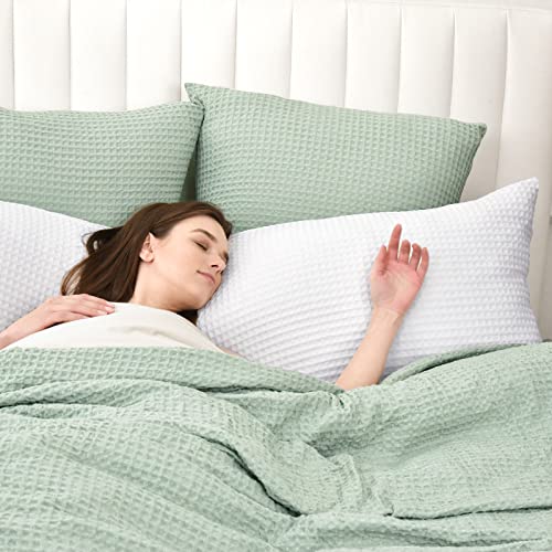  PHF Ultra Soft Waffle Weave Body Pillowcase 20" X 54", No Insert, Breathable & Skin-Friendly Body Pillow Sham With Zipper, Decorative Waffle Weave Body Pillow Cover, White