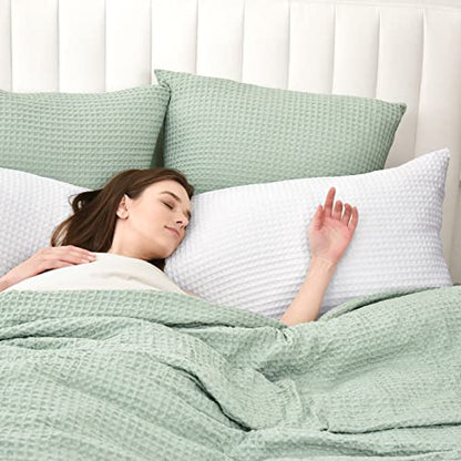  PHF Ultra Soft Waffle Weave Body Pillowcase 20" X 54", No Insert, Breathable & Skin-Friendly Body Pillow Sham With Zipper, Decorative Waffle Weave Body Pillow Cover, White