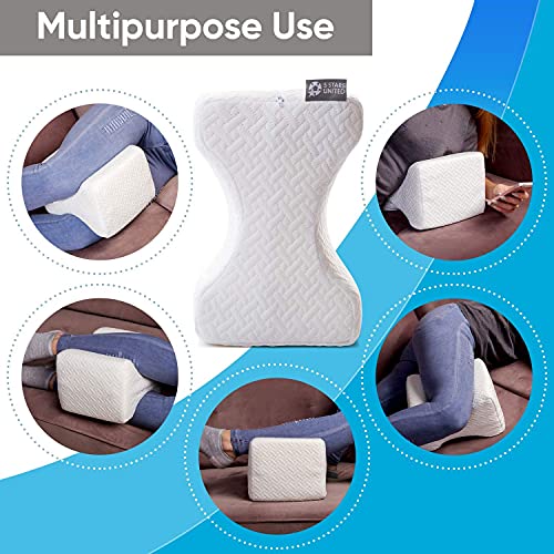  5 STARS UNITED Knee Pillow For Side Sleepers And Half Moon Bolster Semi-Roll Pillow And Donut Pillow Hemorrhoid Tailbone Cushion, Bundle