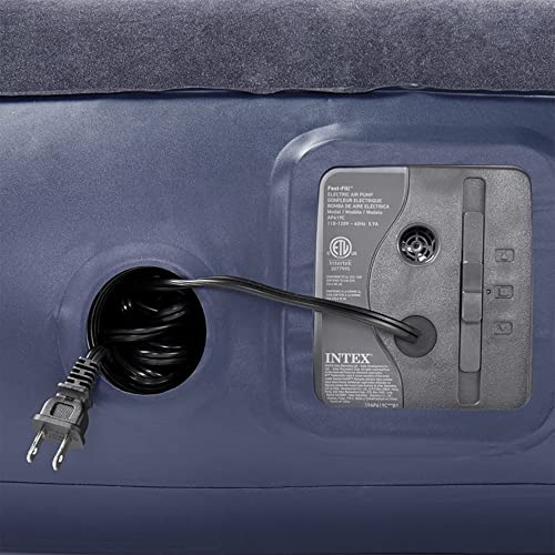 Intex Dura Beam Pillow Rest Classic Blue Inflatable Blow Up Mattress Air Bed With Internal Built In Pump, Twin