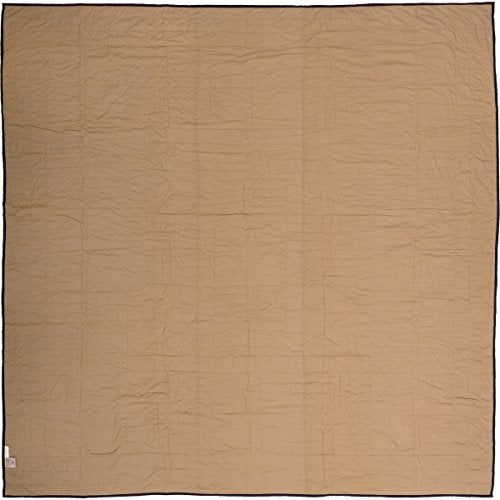  VHC Brands Black Check Star Queen Quilt 90Wx90L Country Rustic Primitive Design, Black And Tan