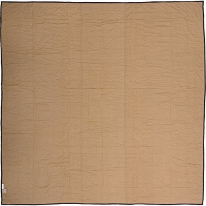  VHC Brands Black Check Star Queen Quilt 90Wx90L Country Rustic Primitive Design, Black And Tan