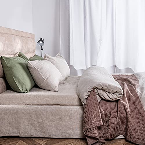  Linen Duvet Comforter Cover - Buttons Or Zipper Closure - In Natural, White, Grey Green Or Blue - With Inner Ties To Fix Comforter