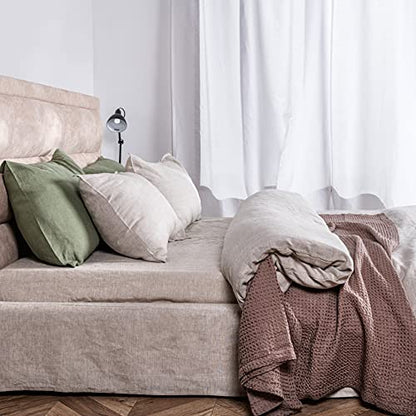  Linen Duvet Comforter Cover - Buttons Or Zipper Closure - In Natural, White, Grey Green Or Blue - With Inner Ties To Fix Comforter