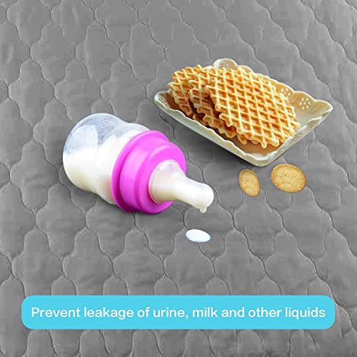  Waterproof Crib Mattress Protector, Breathable Crib Mattress Pad For Baby & Toddler, Quilted Crib Mattress Cover, 52 X 28 X 8 Inch, Grey