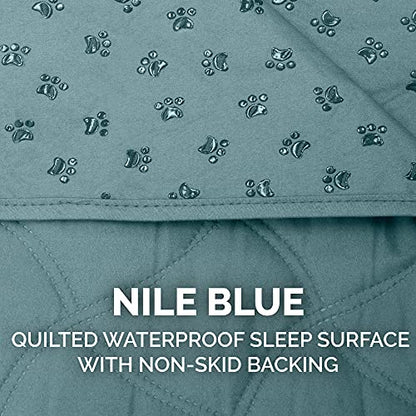  Furhaven Small/Twin Size Waterproof & Non Slip Quilted Twill Mattress Furniture Protector Cover, Washable - Nile Blue, Small/Twin Size