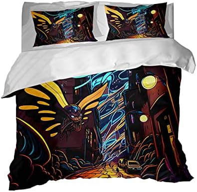  GRANKER 3 Piece Bed Set White Wolf In The Light For All Season, Men/Women Bedroom Hotel Dormitory Guest Room53x79in/135cmX200cm