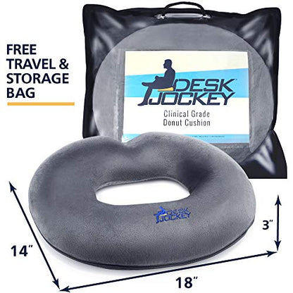  Donut Pillow - Clinical Therapeutic Grade Seat Cushion - Round Ring Butt Pillow For Hemorrhoids, Coccyx, Tailbone Pain