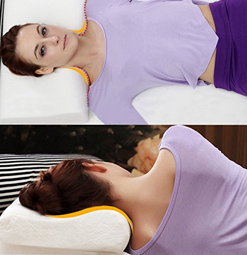  Ecosafeter Contour Memory Foam Pillow- Cervical Orthopedic Deep Sleep Neck Pillow, Prime Soft Supportive Washable Hypoallergenic Pillow Not Standard Size Pillow