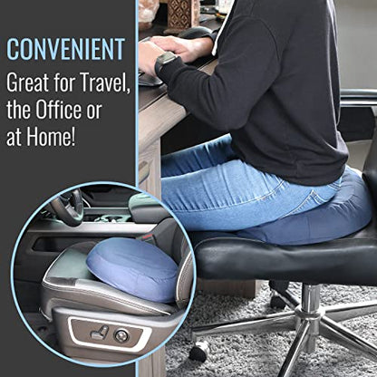  DMI Seat Cushion Donut Pillow And Chair Pillow For Tailbone Pain Relief, Hemorrhoids, Prostate, Pregnancy, Post Natal, Pressure Relief And Surgery, 18 X 15 X 3, Navy